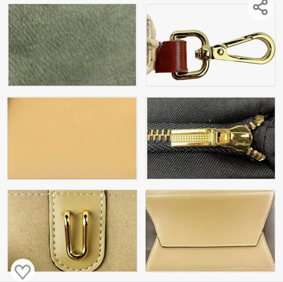 NWT! Genuine Leather Minimalist Color Block Tote Bucket Bag Olive🔥HP 3-23-24🔥 - Picture 5 of 10